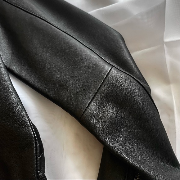 All Saints Black Leather Balfern Biker - Size UK 6 - Picture 11 of 12